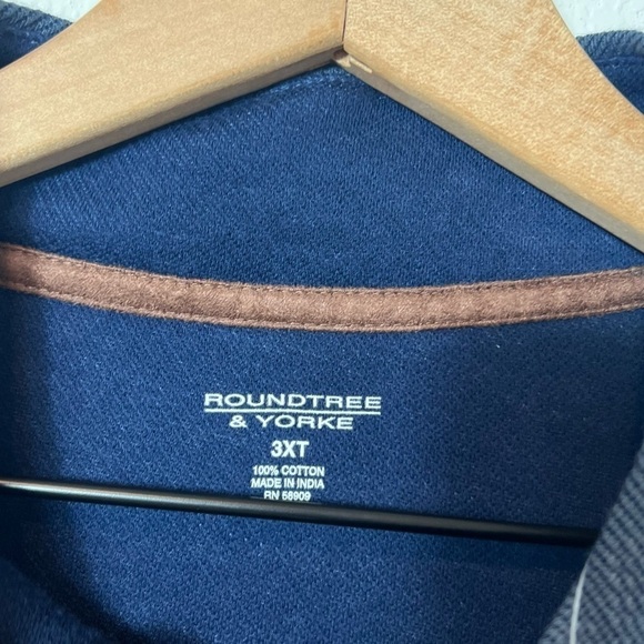 ROUNDTREE & YORKE BLUE LONG SLEEVE MEN SWEATER ZIP UP SIZE 3XT NEW - Picture 6 of 7